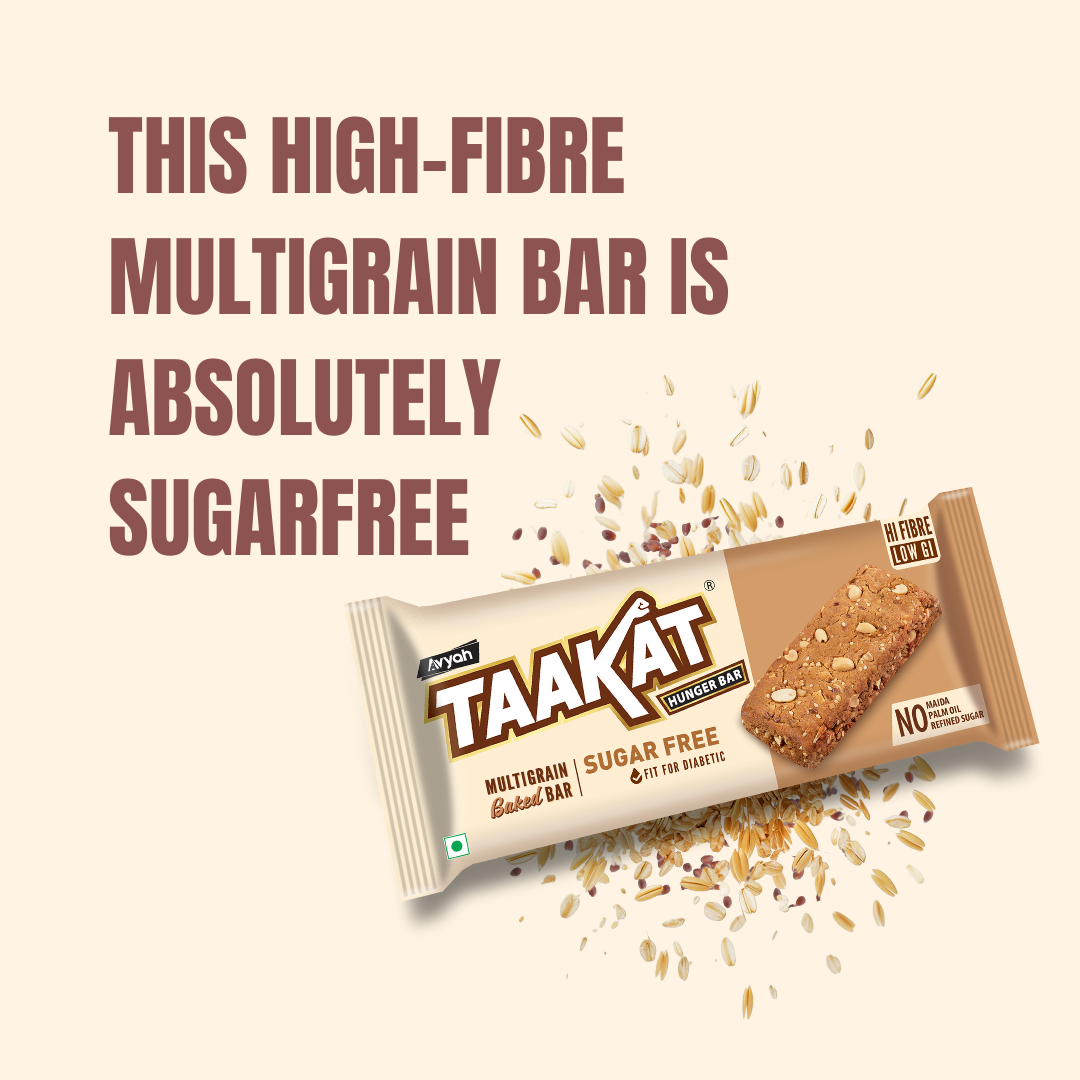 Taakat Hunger Bar | Sugar Free Fit for Diabetic | Pack of 10 bars X 2 | Free Shipping