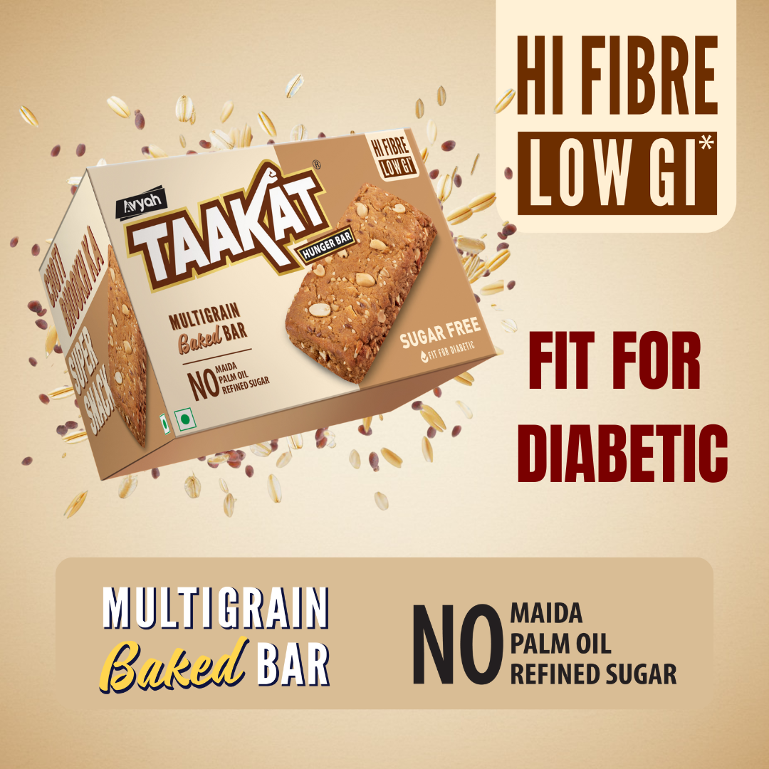 Taakat Hunger Bar | Sugar Free Fit for Diabetic | Pack of 10 bars X 2 | Free Shipping