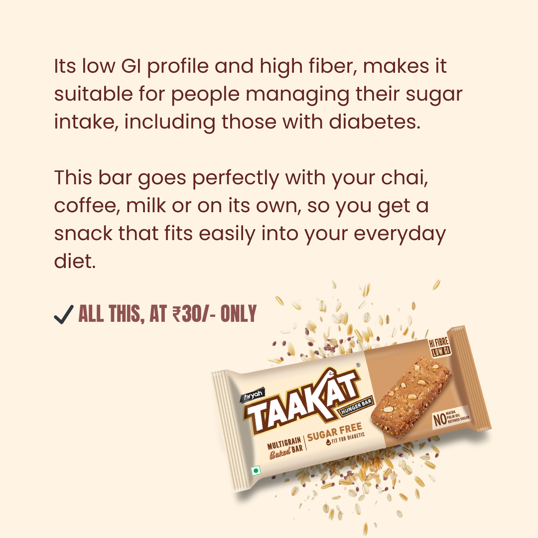 Taakat Hunger Bar | Sugar Free Fit for Diabetic | Pack of 10 bars X 2 | Free Shipping