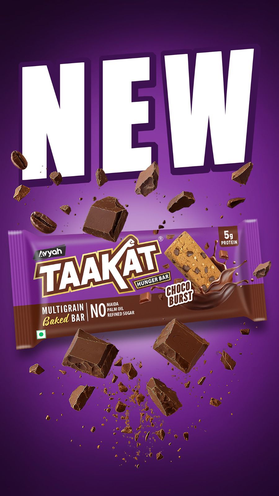 Taakat Hunger Bar - Range Saver Pack (6 variants X 1 Pack-of-10 each) Free Shipping