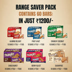 Taakat Hunger Bar - Range Saver Pack - 6 variants X 1 Pack-of-10 each | 60 Bars! Free Shipping