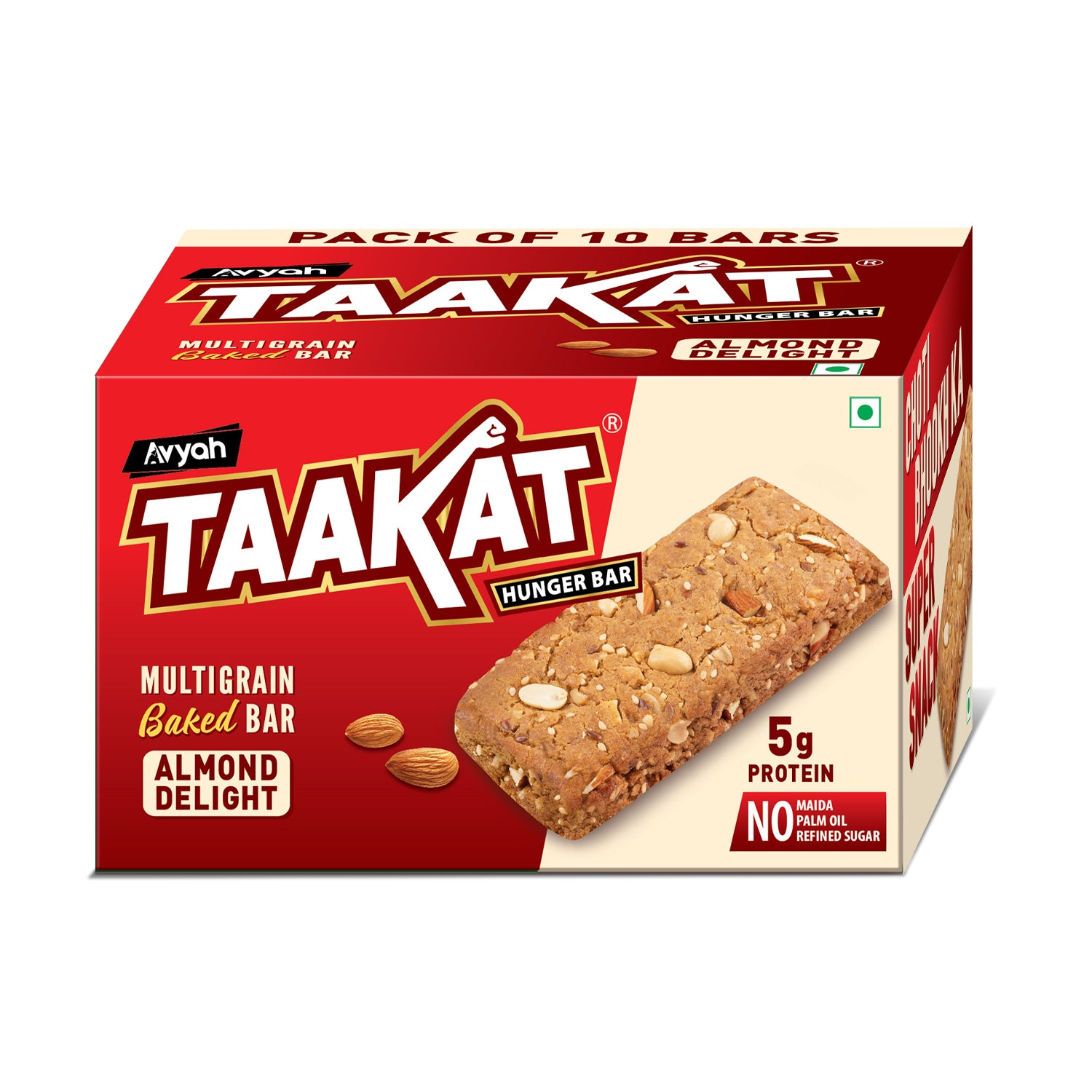 Taakat Hunger Bar - Almond Delight - Pack of 10 Bars X 2