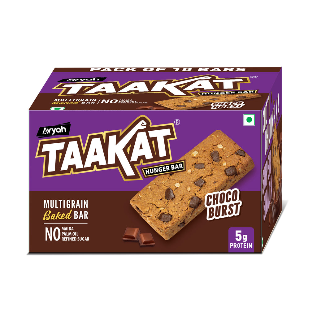 Taakat Hunger Bar - Choco Burst | Pack of 10 bars | Free Shipping
