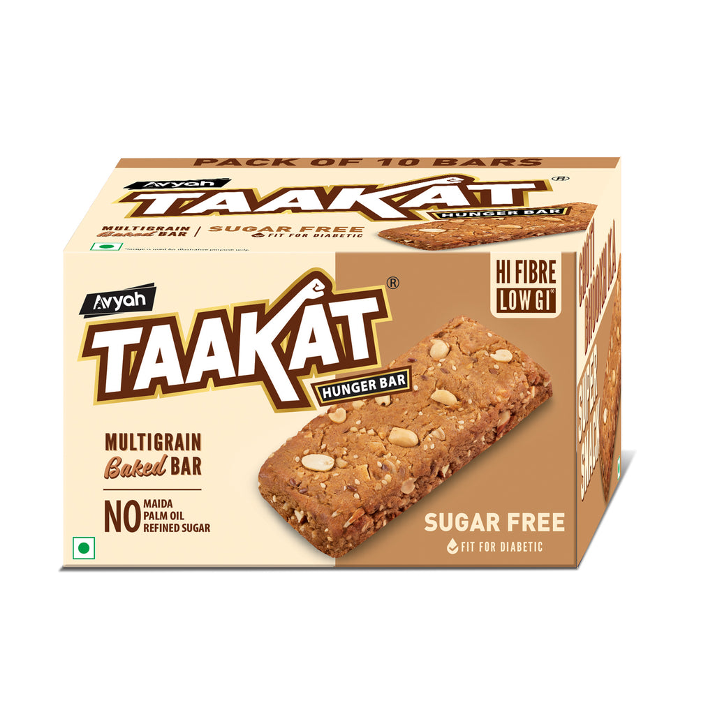 Taakat Hunger Bar | Sugar Free Fit for Diabetic | Pack of 10 bars X 2 | Free Shipping