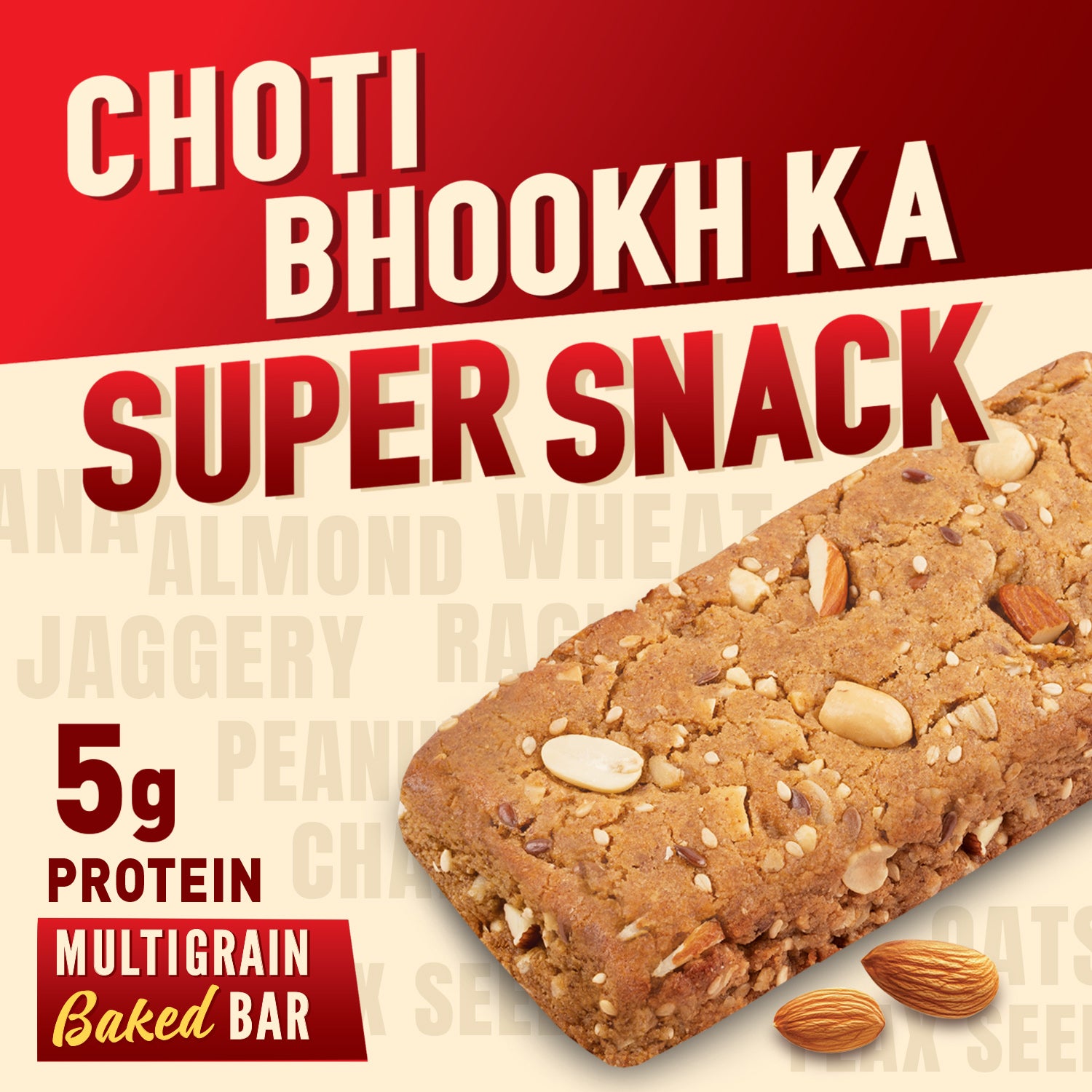 Taakat Hunger Bar - Almond Delight - Pack of 10 Bars X 2