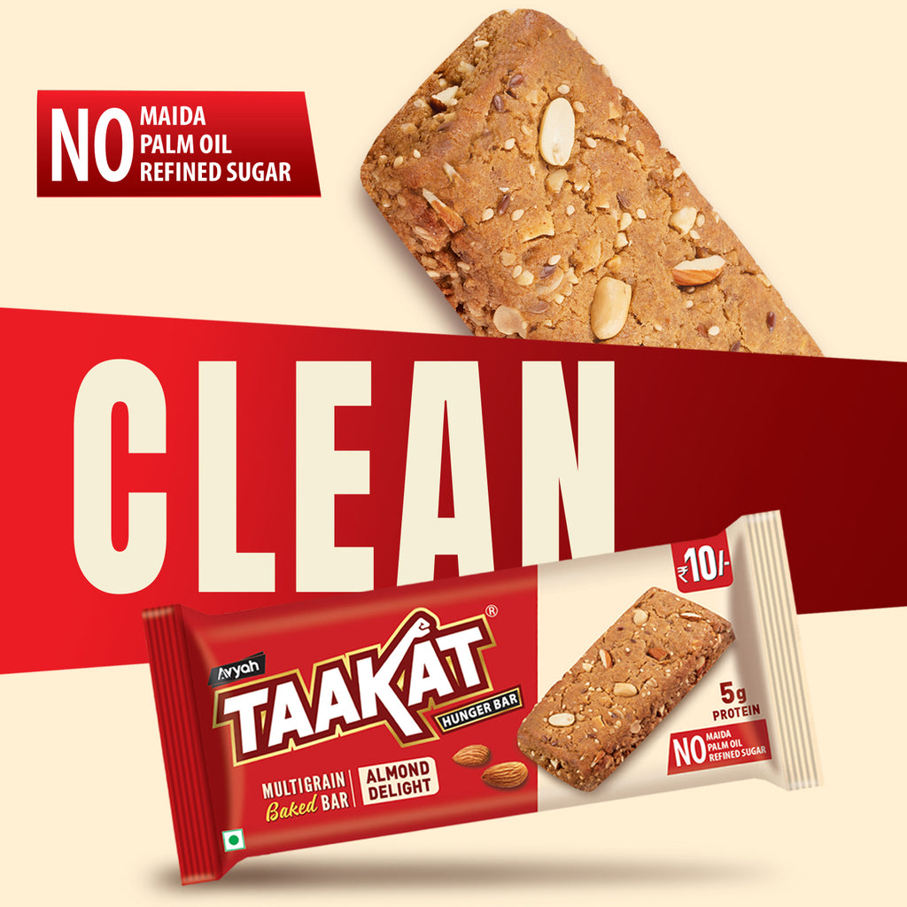 Taakat Hunger Bar - Almond Delight - Pack of 10 Bars X 2