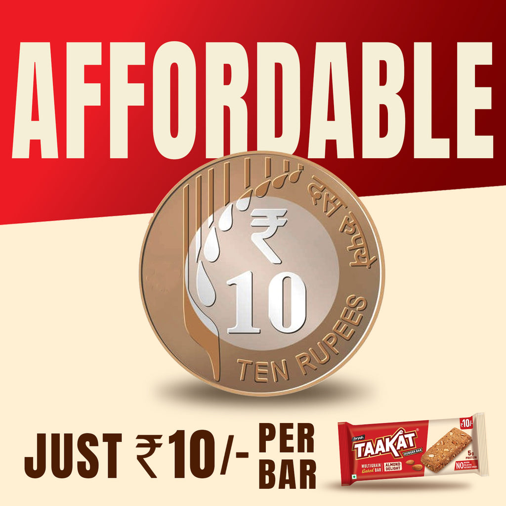 Taakat Hunger Bar - Almond Delight - Pack of 10 Bars X 2