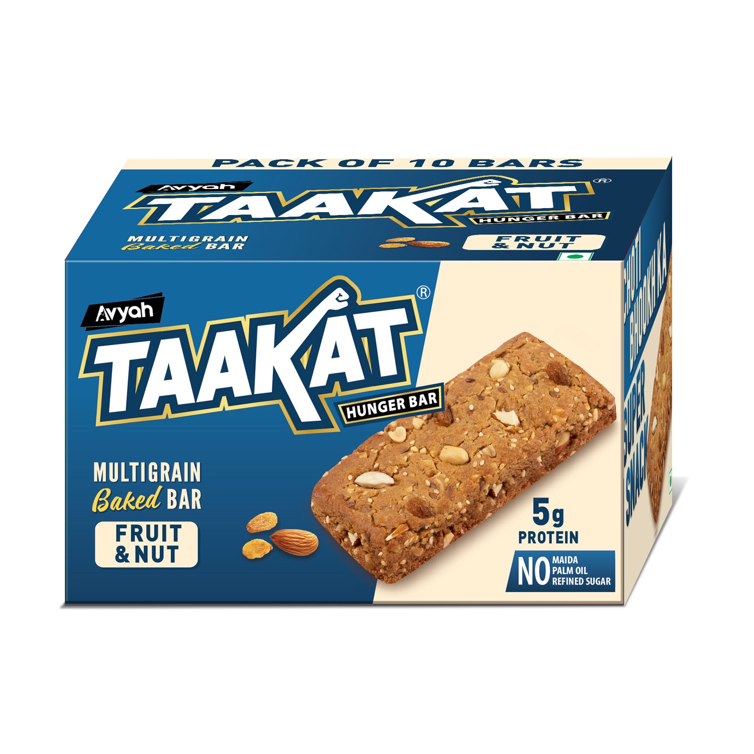 Taakat Hunger Bar - Fruit & Nut - Pack of 10 Bars X 2