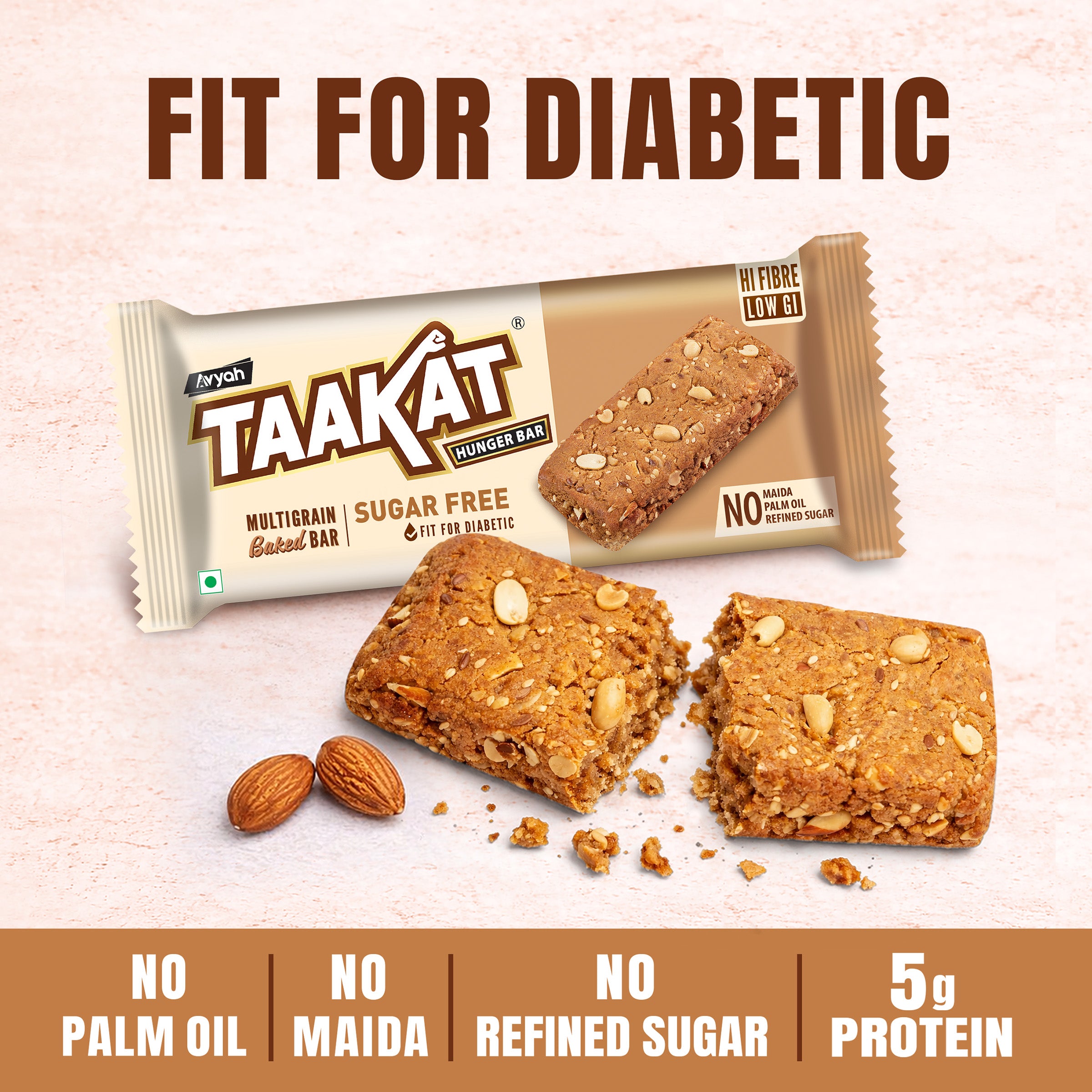 Taakat Hunger Bar | Sugarfree | Fit for Diabetic | Free Shipping