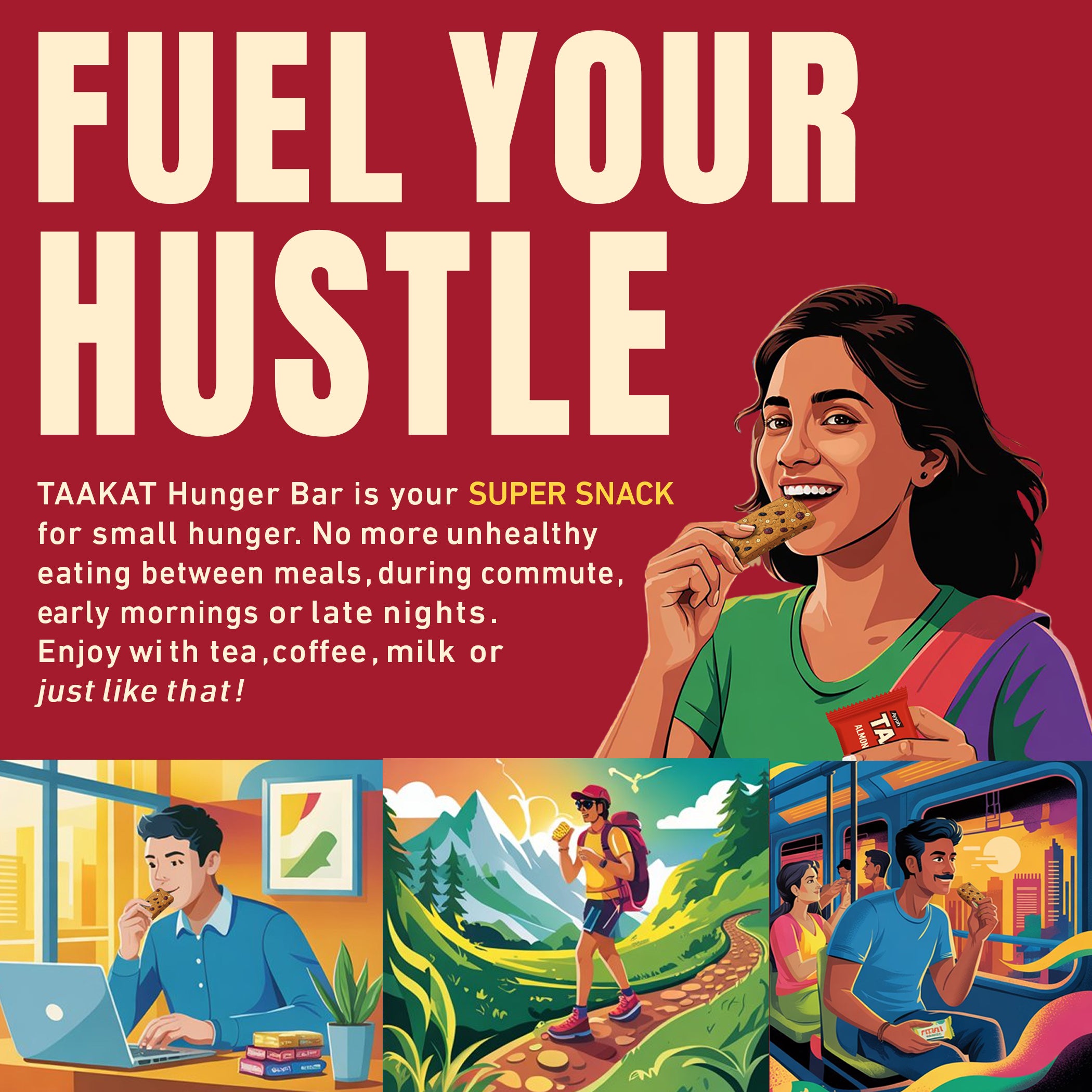 Taakat Hunger Bar | Variety Pack of 2 | Free Shipping |