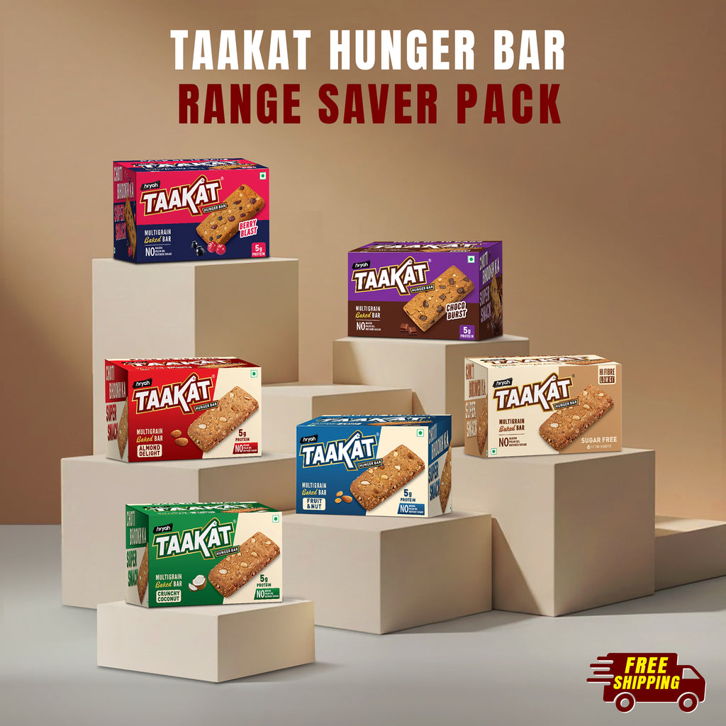 Taakat Hunger Bar - Range Saver Pack (6 variants X 1 Pack-of-10 each) Free Shipping
